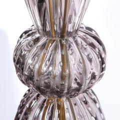Modernist Torchiere in Smoked Handblown Murano Glass w 24kt Gold Bands - 4142000