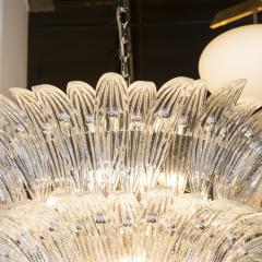 Modernist Translucent Three Tier Palma Hand Blown Murano Glass Chandelier - 1559974