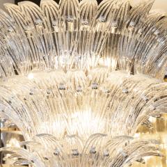 Modernist Translucent Three Tier Palma Hand Blown Murano Glass Chandelier - 1559981