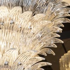 Modernist Translucent Three Tier Palma Hand Blown Murano Glass Chandelier - 1560015
