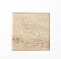 Modernist Travertine and Metal Display Pedestal - 2354571