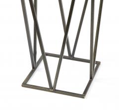 Modernist Travertine and Metal Display Pedestal - 2354573