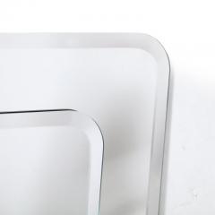 Modernist Two Tier Mirror w Rounded Beveled Edges Custom for High Style Deco - 3109006