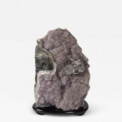 Modernist Uruguayan Amethyst Rock Crystal Specimen on Black Lacquer Base - 3527442