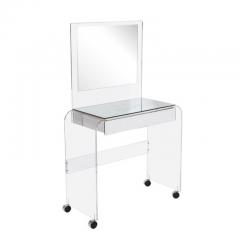 Modernist Vanity Table in Lucite Mirrored Glass - 3197927