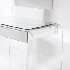Modernist Vanity Table in Lucite Mirrored Glass - 3197936