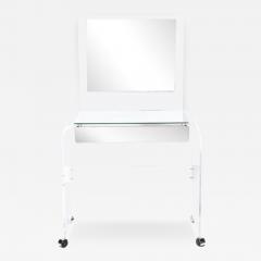 Modernist Vanity Table in Lucite Mirrored Glass - 3202471