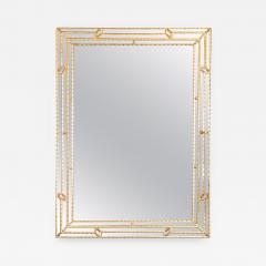 Modernist Venetian Style Mirror in Gilded Mirror with Ribbed Mosaic Border - 1486373
