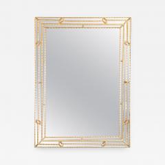 Modernist Venetian Style Mirror in Gilded Mirror with Ribbed Mosaic Border - 1486373