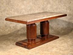 Modernist coffee table in rosewood and marble - 4091374
