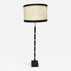 Modernist leather chrome and nickel standing lamp - 831081