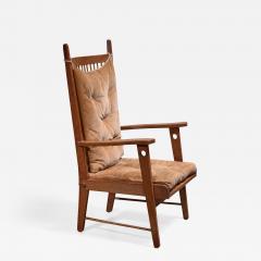 Modernist oak and rattan armchair - 2108981