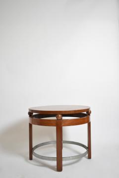 Modernist round wooden pedestal table 1930s - 4684389