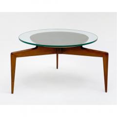 Modernist side table with glass top - 3733952