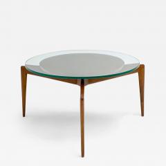 Modernist side table with glass top - 3740039