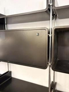 Modular Wall Unit by Michel Ducaroy Lacquered Wood and Steel France 1970s - 4546295