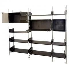 Modular Wall Unit by Michel Ducaroy Lacquered Wood and Steel France 1970s - 4546297