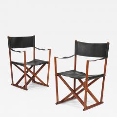 Mogens Koch Pair of Mogens Koch MK 16 foldable armchairs Denmark 1930s - 791064