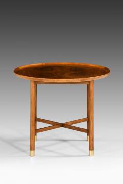 Mogens Lassen Mogens Lassen Attrib Coffee Table in Brass Elm Walnut by K Thomsen 1940s - 4699371