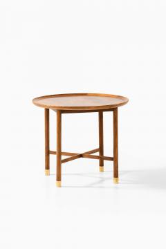Mogens Lassen Mogens Lassen Attrib Coffee Table in Brass Elm Walnut by K Thomsen 1940s - 4699498