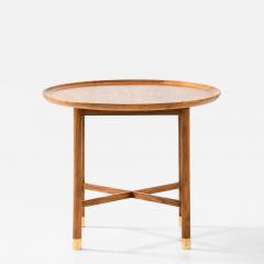 Mogens Lassen Mogens Lassen Attrib Coffee Table in Brass Elm Walnut by K Thomsen 1940s - 4707906