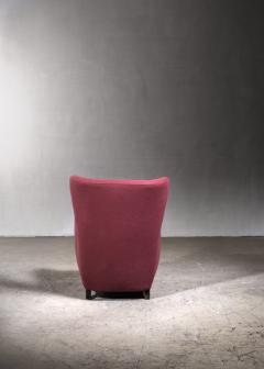 Mogens Lassen Mogens Lassen lounge chair in a magenta wool upholstery - 2909839