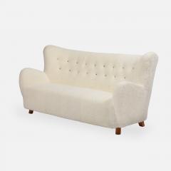 Mogens Lassen Rare Sofa in Ivory Sheepskin by Mogens Lassen - 4196963