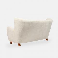 Mogens Lassen Rare Sofa in Ivory Sheepskin by Mogens Lassen - 4196965