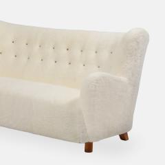 Mogens Lassen Rare Sofa in Ivory Sheepskin by Mogens Lassen - 4196971