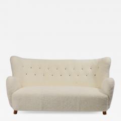 Mogens Lassen Rare Sofa in Ivory Sheepskin by Mogens Lassen - 4197818