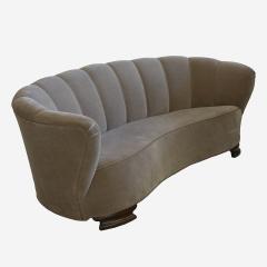 Mohair Art Deco Danish Banana Sofa - 2614033
