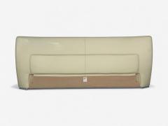 Molteni C Cream Leather Chrome King Size Bedframe Italy 21st C  - 4340284