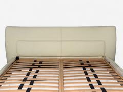 Molteni C Cream Leather Chrome King Size Bedframe Italy 21st C  - 4340285
