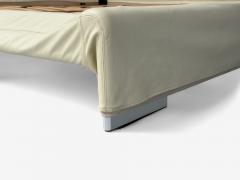 Molteni C Cream Leather Chrome King Size Bedframe Italy 21st C  - 4340287