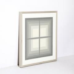 Mon Levinson Mon Levinson Modernist Abstract Geometric Screen Print in Grey Squares - 3554279