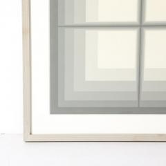 Mon Levinson Mon Levinson Modernist Abstract Geometric Screen Print in Grey Squares - 3554281