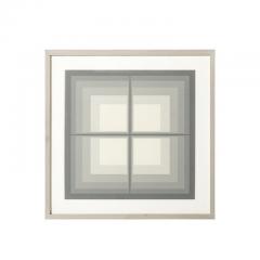 Mon Levinson Mon Levinson Modernist Abstract Geometric Screen Print in Grey Squares - 3554288