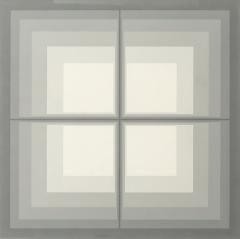 Mon Levinson Mon Levinson Modernist Abstract Geometric Screen Print in Grey Squares - 3555130