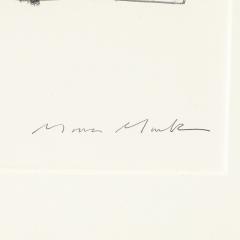 Mona Mark Mid Century Modernist Abstract Lithograph in White and Black Signed Mona Mark - 3899252