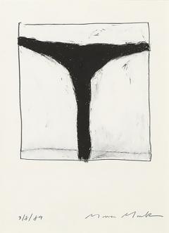 Mona Mark Mid Century Modernist Abstract Lithograph in White and Black Signed Mona Mark - 3900499