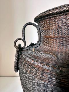 Monden Kogyoku Early Japanese Bamboo Flower Basket Hahakago by Monden Kogyoku Original Box - 4801177
