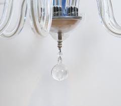 Monet water Lilies Blue Silvered Decoupage Glass Chandelier - 3337660