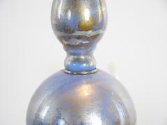 Monet water Lilies Blue Silvered Decoupage Glass Chandelier - 3337663
