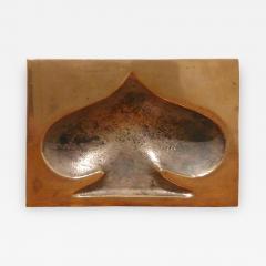 Monique Gerber Heavy Solid Bronze Clover Shaped Paperweight France 1970s - 811379