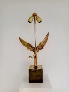 Monique Gerber Icarus Fall bronze table lamp by Monique Gerber France 1970s - 831159