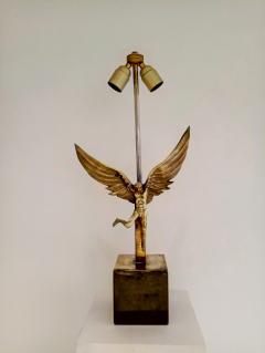 Monique Gerber Icarus Fall bronze table lamp by Monique Gerber France 1970s - 831167