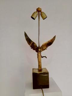Monique Gerber Icarus Fall bronze table lamp by Monique Gerber France 1970s - 831203
