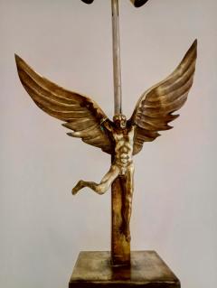 Monique Gerber Icarus Fall bronze table lamp by Monique Gerber France 1970s - 831206