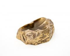 Monique Gerber MONIQUE GERBER FRENCH SCULPTURAL VIDE POCHE DISH ABSTRACT ROCK WITH FLOWER - 3113884