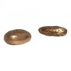 Monique Gerber Two Brutalist Solid Patinated Bronze Paperweights by Monique Gerber - 810786